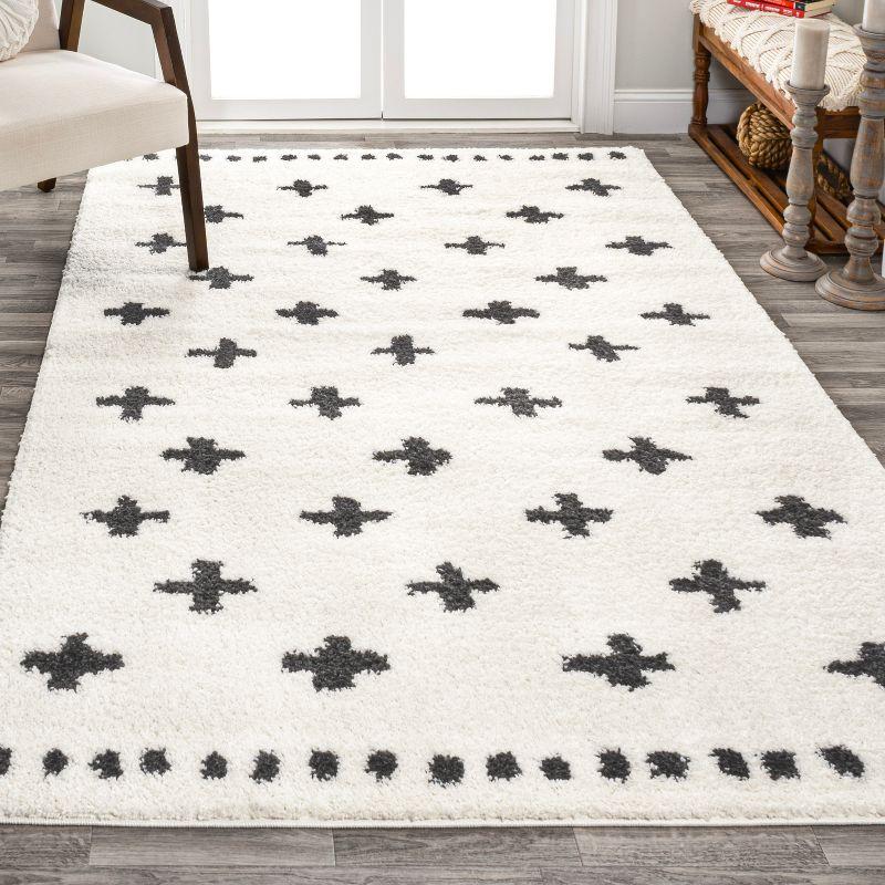 Cristo Berber Geometric Shag Indoor Area Rug - JONATHAN Y