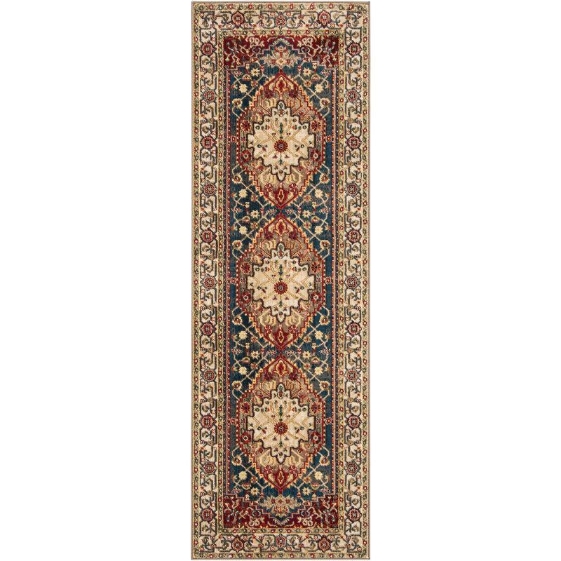 Kashan KSN306 Power Loomed Runner Rug - Ivory/Blue - 2'6"x8' - Safavieh