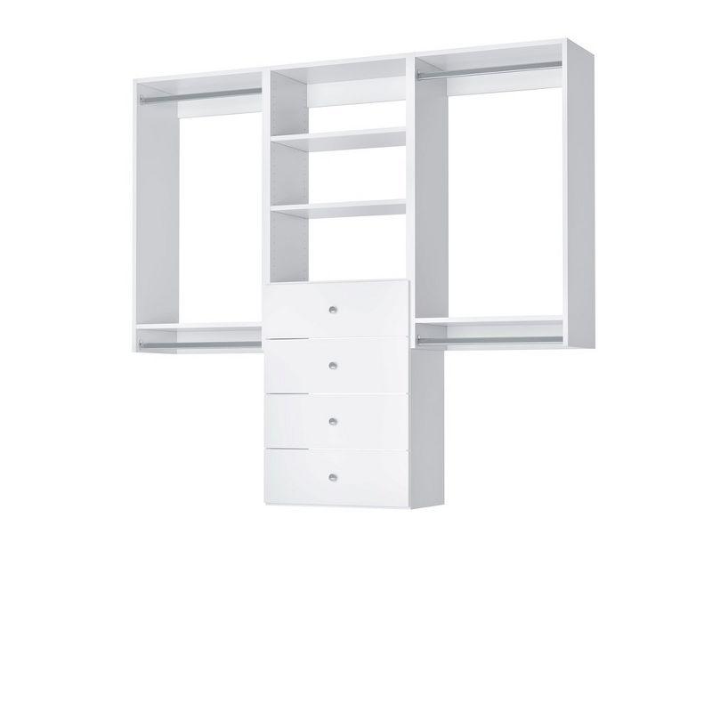 Modular Closets Modular Closets Closet System Walk-In Sets, 2 Double Hanging Unit with 4 Drawer Shelf Tower
