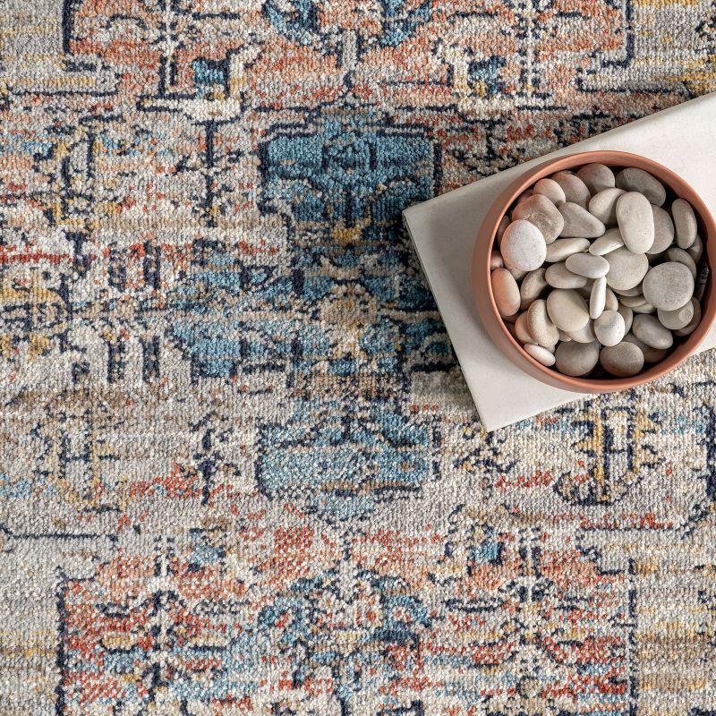 Nuloom Marley Medallion 2x6 Runner Indoor Area Rug for Living Room Bedroom Dining Room Entryway Hallway Kitchen, Blue/Beige