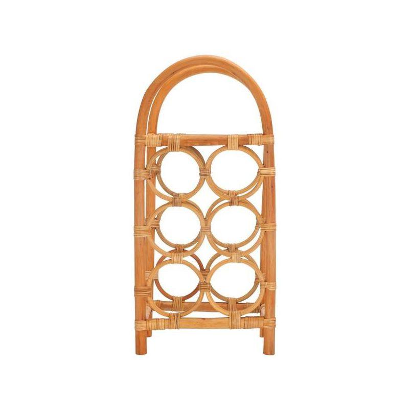 Natural Rattan 6-Bottle Coastal Wine Rack