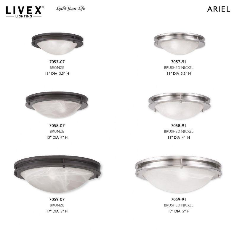 Livex Lighting Ariel 2 - Light Flush Mount in  Brushed Nickel