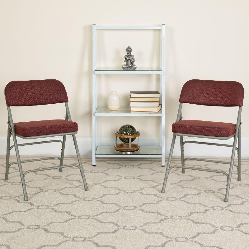 Gray Armless Fabric Upholstered Metal Reception Chair Set