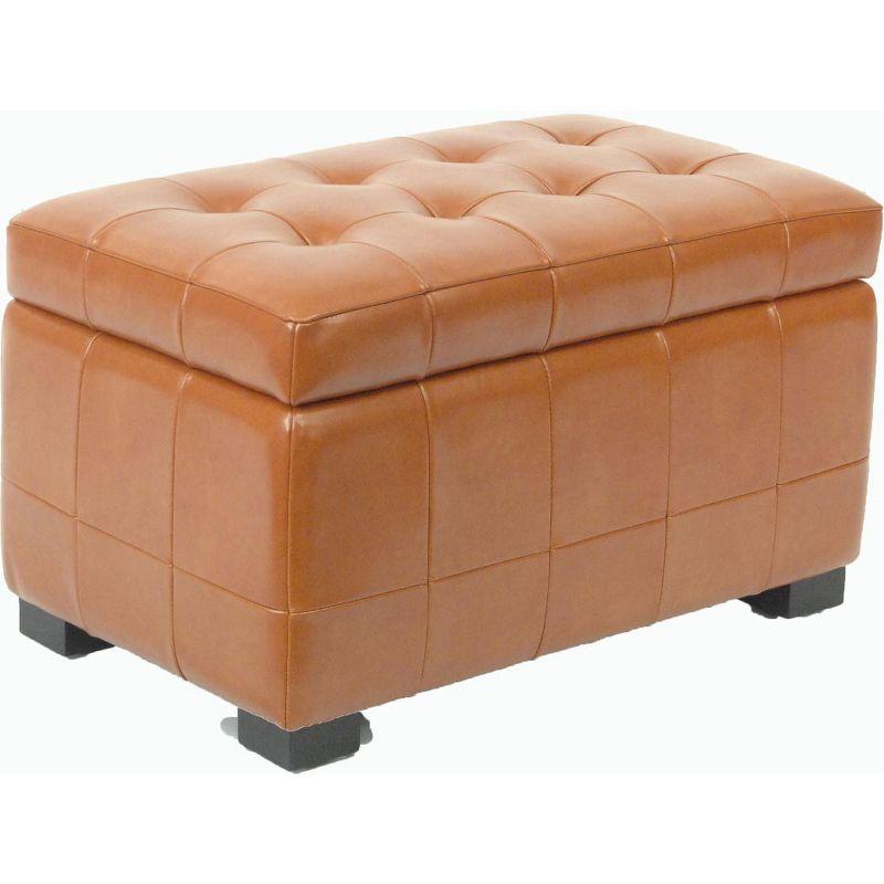 Manhattan Small Storage Ottoman - HUD4201 - Saddle - Safavieh Couture