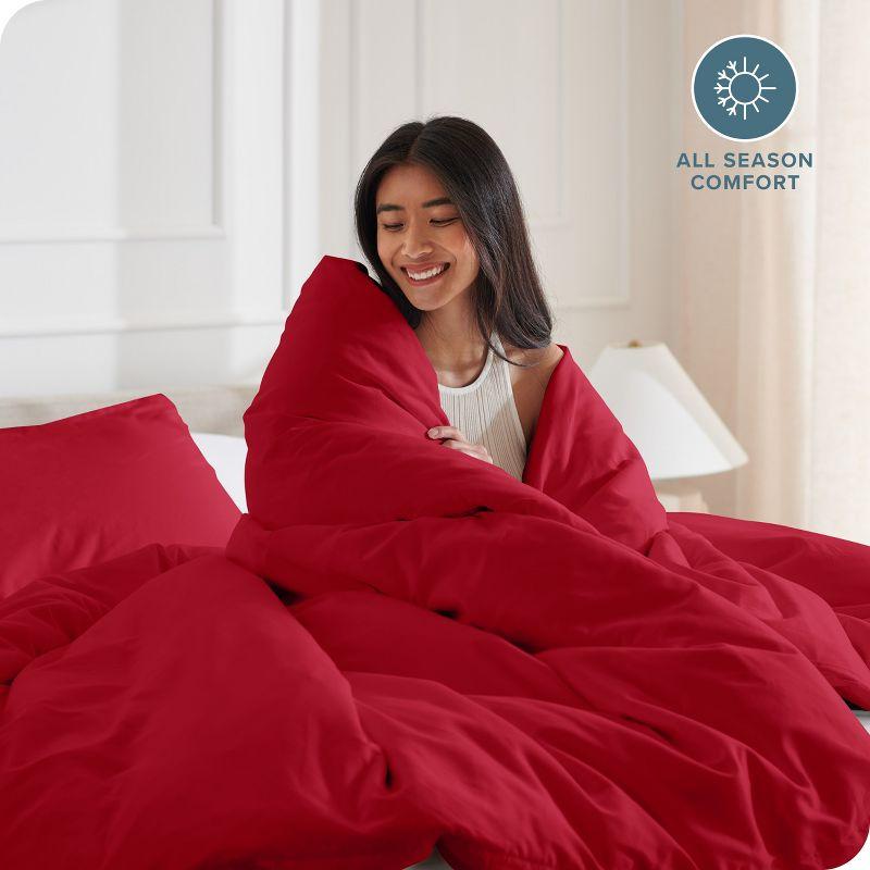 Full Red Double Brushed Duvet Set by Bare Home