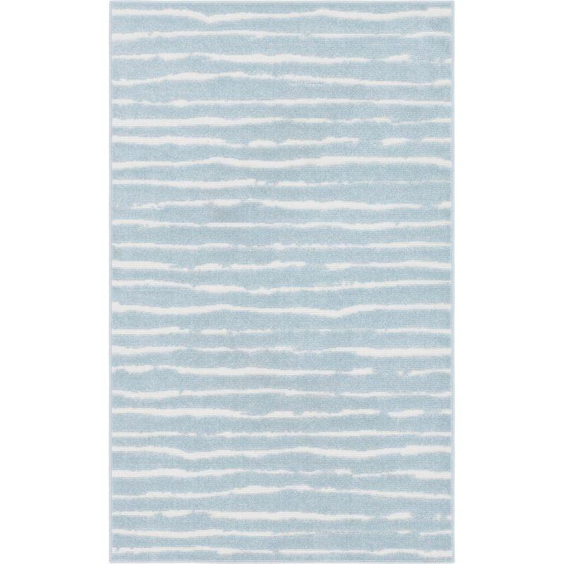 Light Blue Rectangular Synthetic Outdoor Area Rug