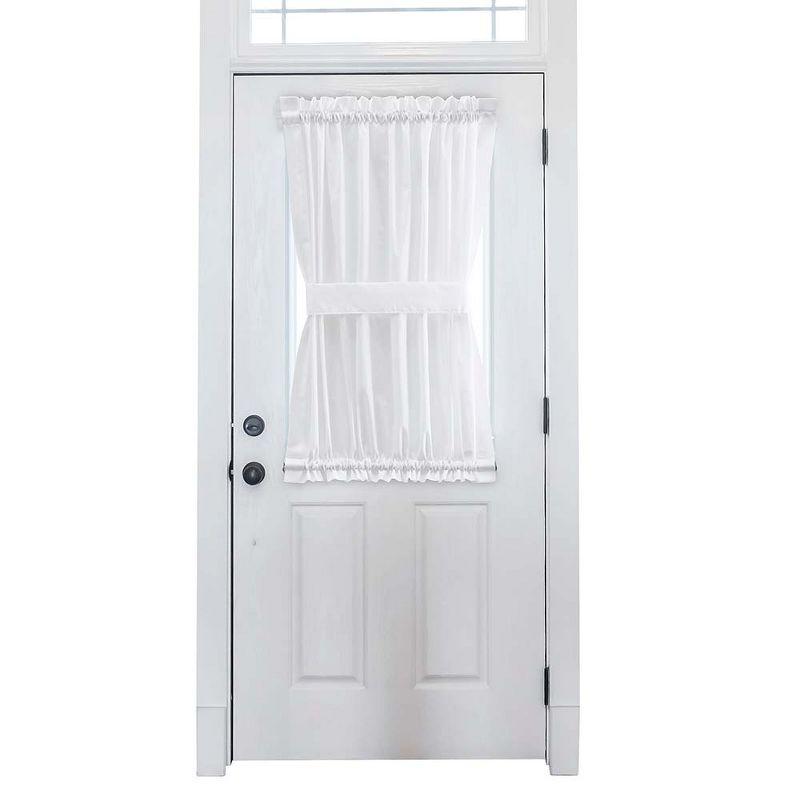 White Cotton Polyester Light-Filtering Rod Pocket Door Panel