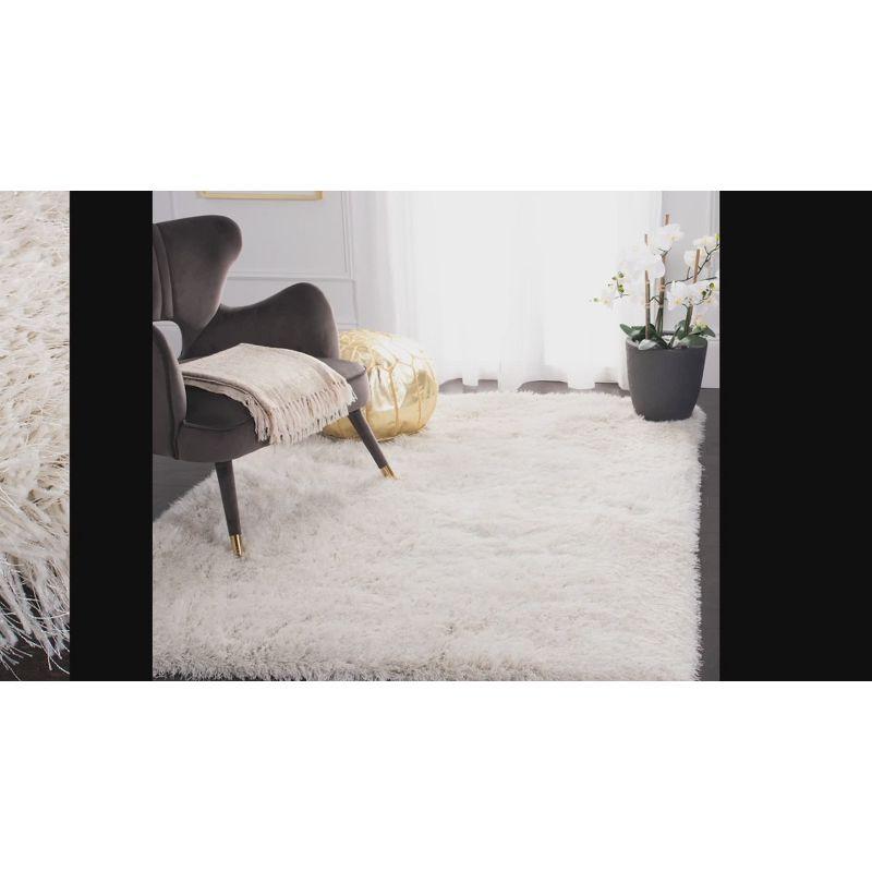 Venice Shag SG256 Hand Tufted Indoor Accent Rug - Champagne - 4'x4' - Safavieh