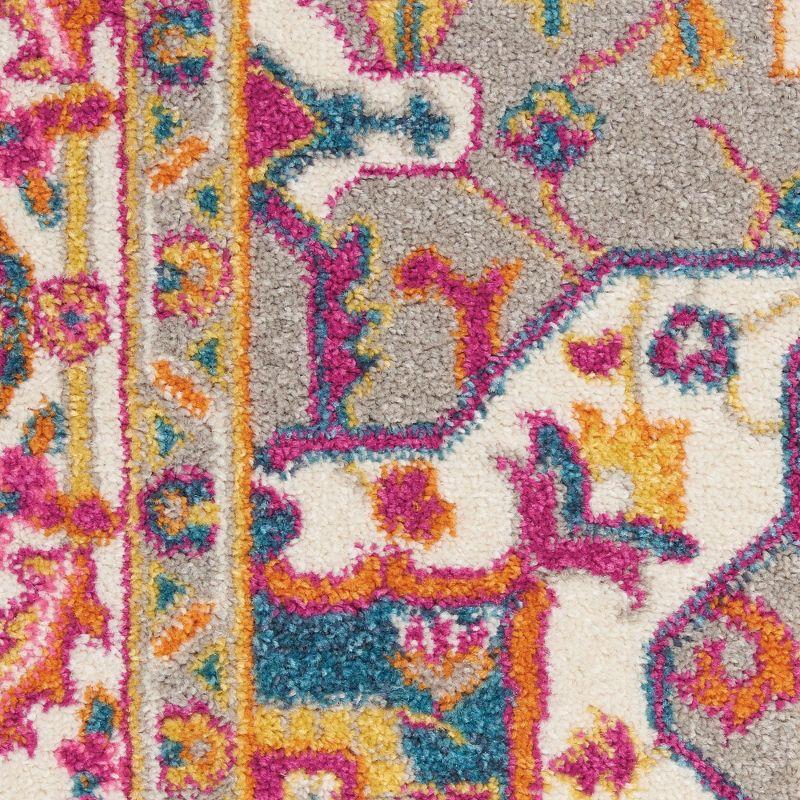 Nourison Passion Colorful Center Medallion Area Rug Teal Multicolor 5'3" x 7'3"