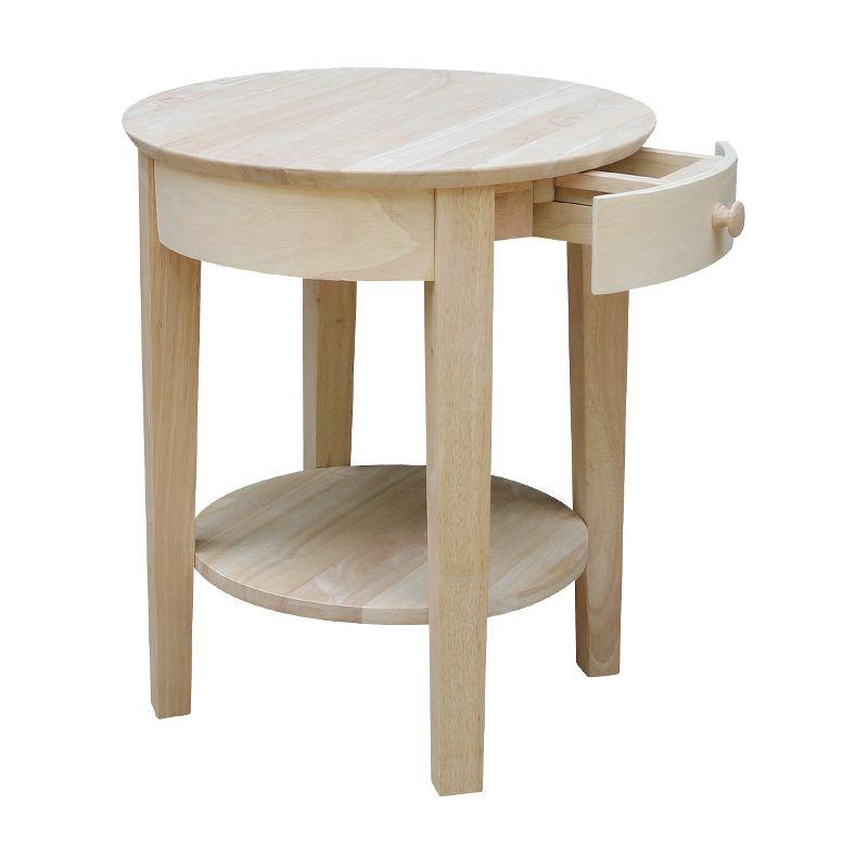 Solid Wood Top End Table with Storage