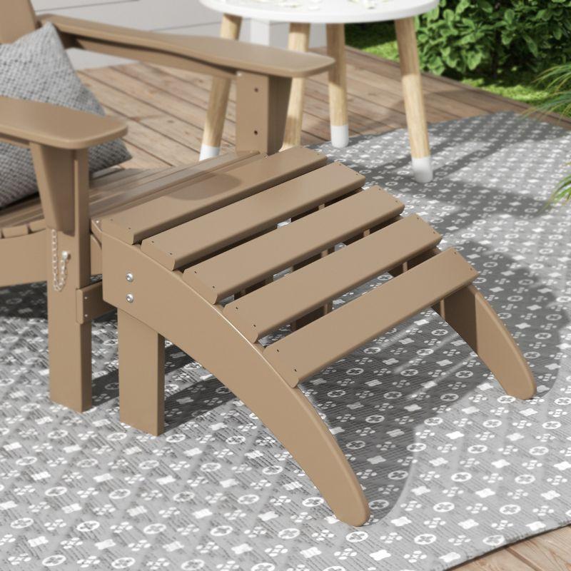 Weathered Wood Outdoor Adirondack Ottoman Footrest