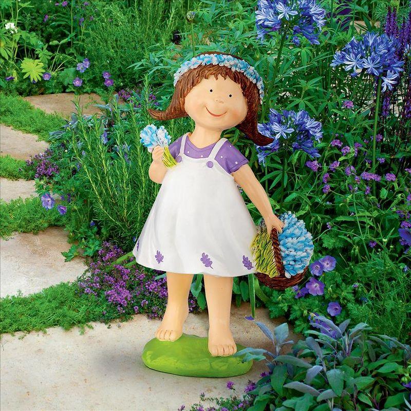 Juliette Bluebonnet Girl Resin Garden Statue