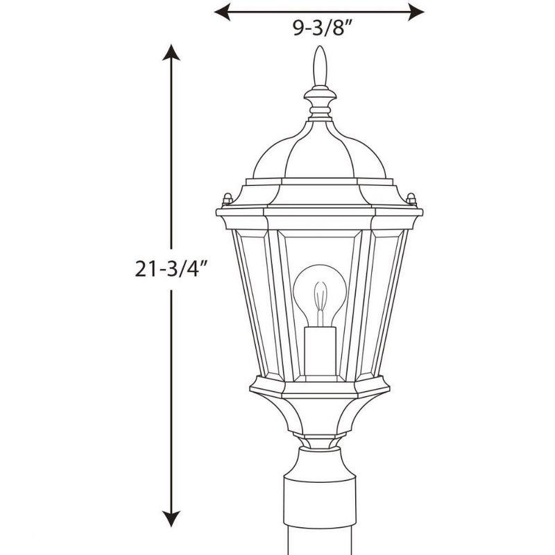 Welbourne Textured Black Outdoor Post Lantern with Clear Beveled Glass