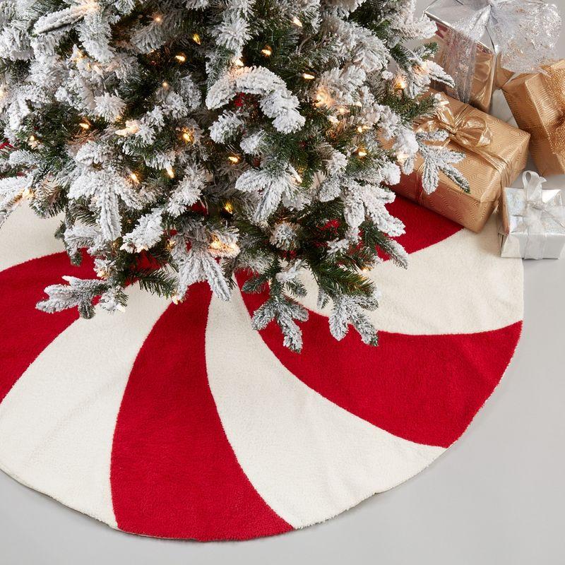 Saro Lifestyle Festive Candy Cane Tree Skirt