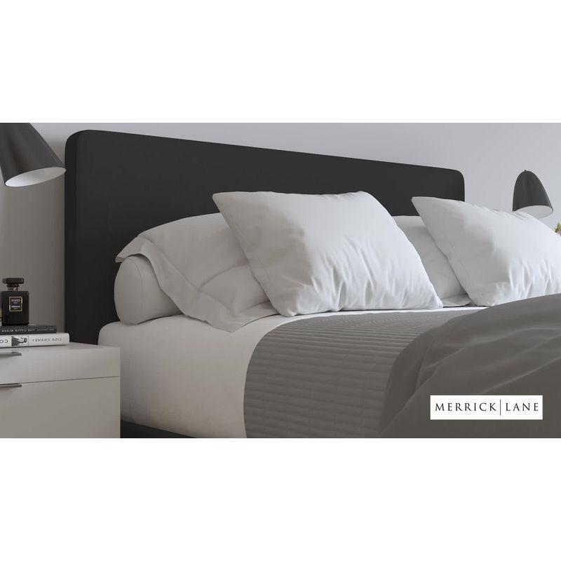 Merrick Lane Queen Size Platform Bed Contemporary Tufted Upholstered Platform Bed with Footboard in Black Fabric