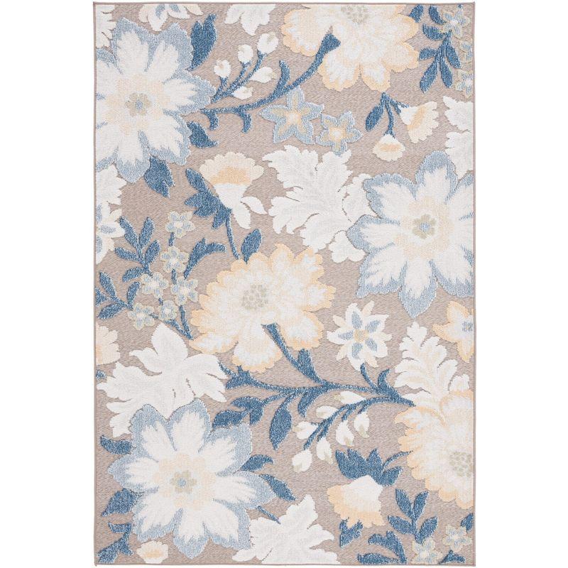 Sarasota Navy & Brown Floral Synthetic Area Rug - 59"x95"