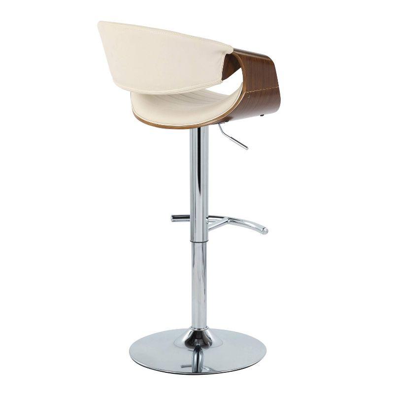 Swivel Upholstered Adjustable Height Counter Stool with Metal Frame