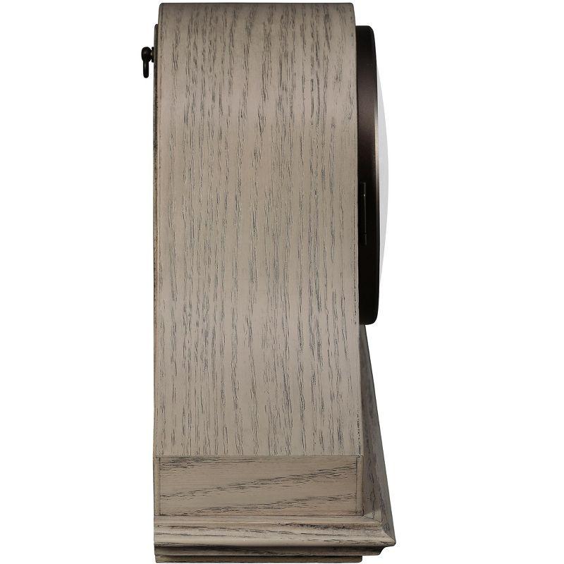 Howard Miller® Lakeside Modern & Contemporary Roman Numeral Oak Wood Key-Wind/Westminster Tabletop Clock in Gold