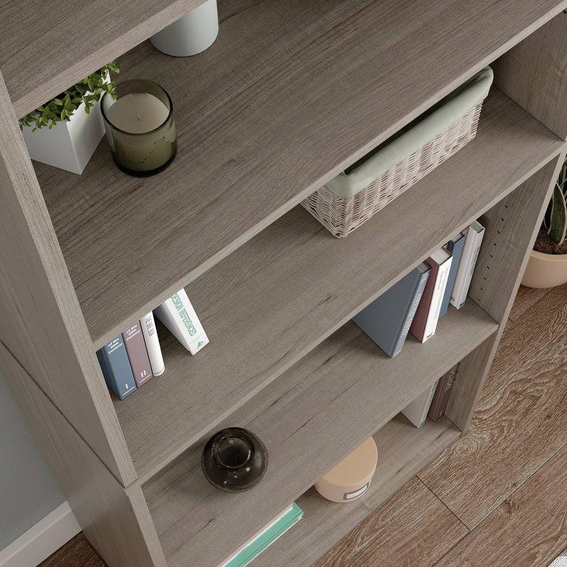 71.18"5 Shelves Beginnings Vertical Bookcase Silver Sycamore- Sauder: Modern Storage, MDF Frame: Paper Laminate Surface