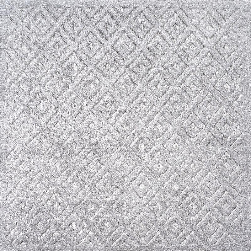 5' x 5' Portmany Neutral Diamond Trellis Indoor/Outdoor Area Rug, Light Gray - JONATHAN Y