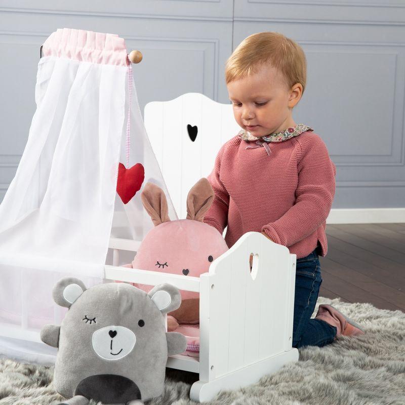Roba Doll Cradle Set: Fienchen - Heart, Pink & White