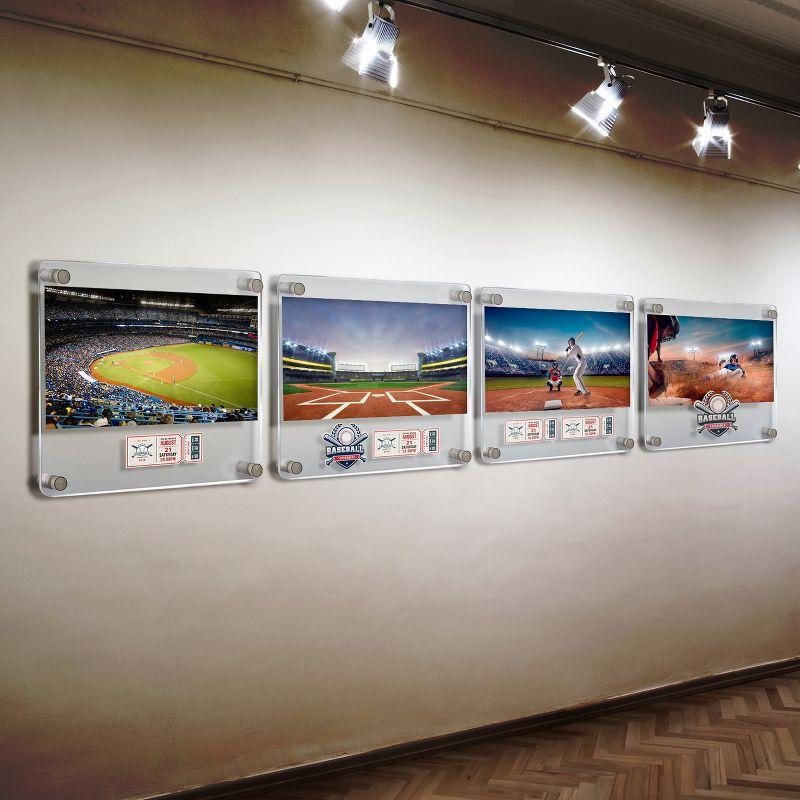 Azar Displays Floating Acrylic Gallery Wall Set of Four Floating Frames with Stand Off Caps: 16” x 16” Graphic Size, Overall Frame Size: 20” x 20” (Set of 4)