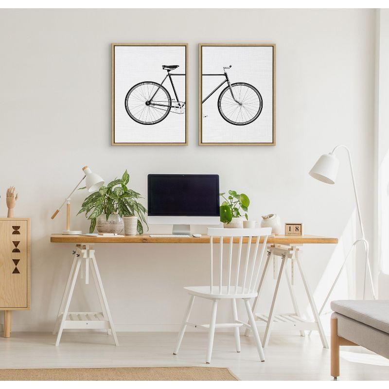 Kate and Laurel Sylvie Bicycle Framed Canvas by Simon Te of Tai Prints, 2 Piece 18x24, Natural