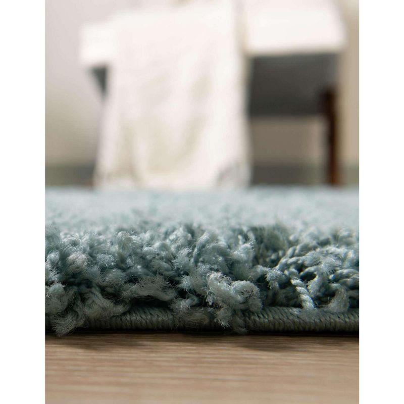 Unique Loom Solid Shag Collection Area Rug (7' 10" x 11' Rectangle Light Slate Blue)