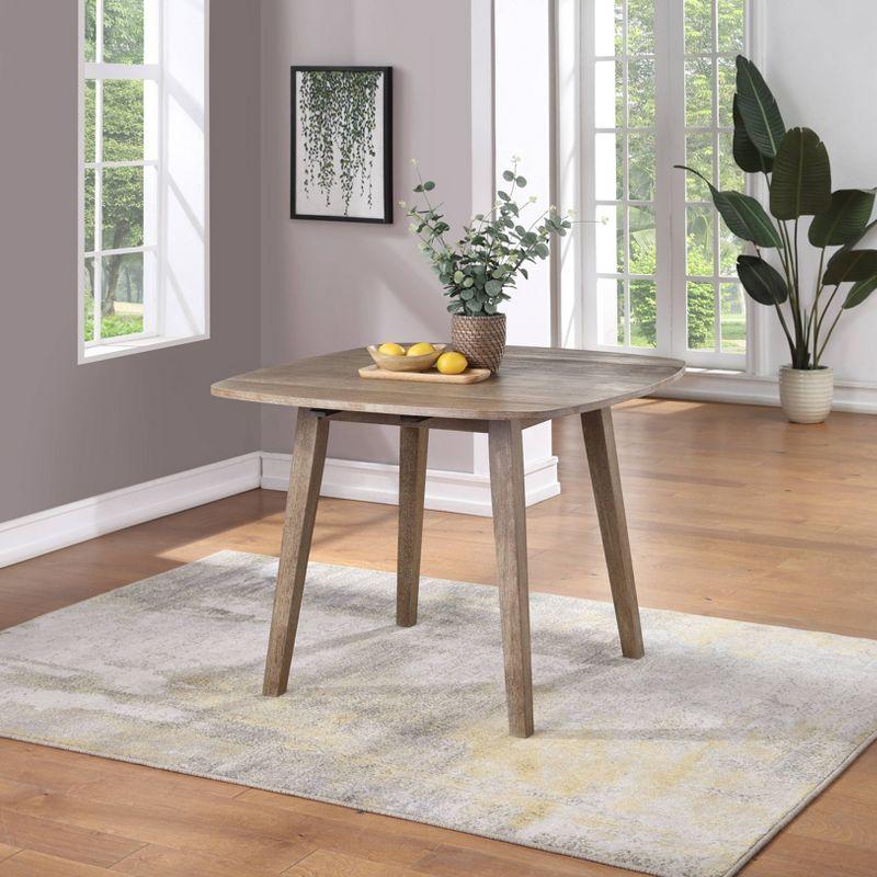 Boulder Extendable Dining Table Wire Brush Barnwood Brown - Boraam: Rubberwood, Drop Leaf, Seats 4