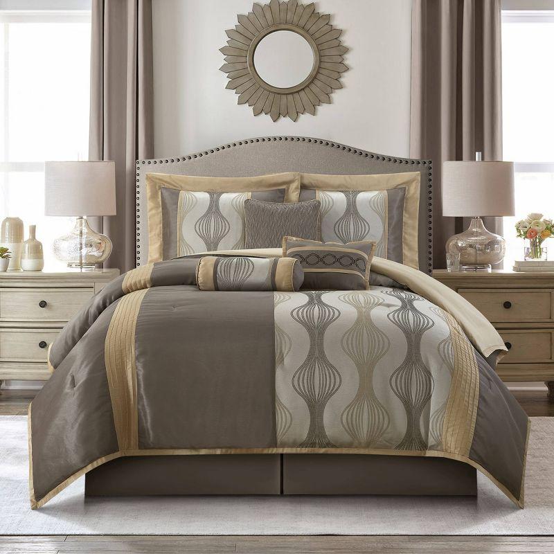 Nanshing America, Inc Kath 7 Piece Microfiber Modern & Contemporary Comforter Set