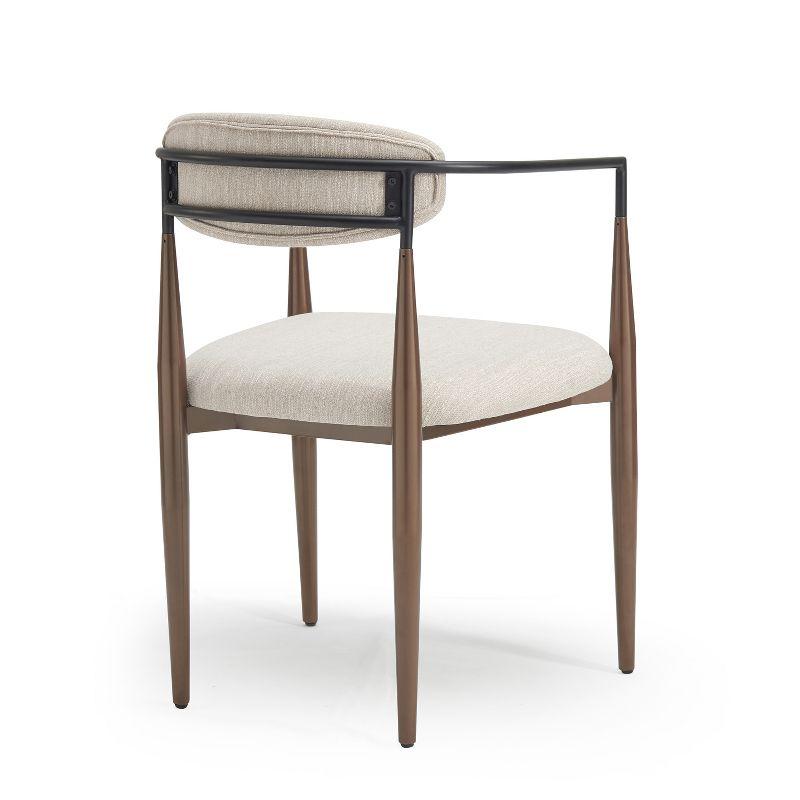 Christopher Knight Home Judith Upholstered Iron Dining Chair (Set of 2), Beige and Black and Gold