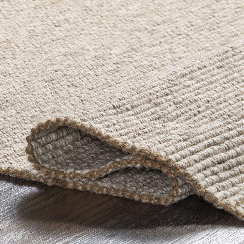 Ivory Flatweave Wool Blend Rectangular Area Rug