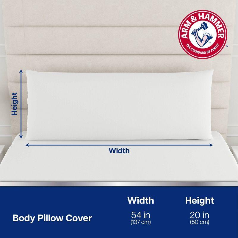 Arm & Hammer 20"x54" Cooling Comfort Zippered Body Pillow Cover White