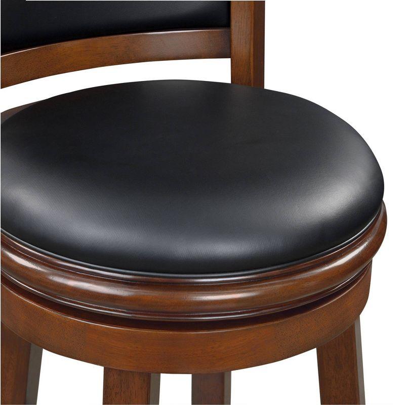 34" Extra Tall Augusta Swivel Barstool Cherry - Boraam: Modern Faux Leather, 360-Degree Swivel