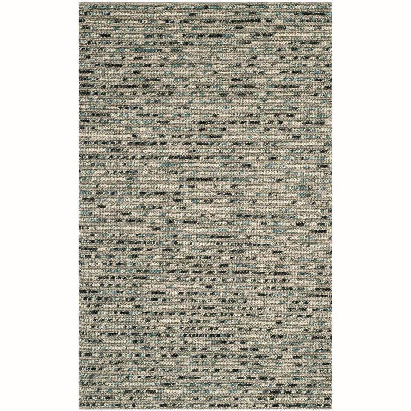 Hand-Knotted Grey and Multi Wool Area Rug