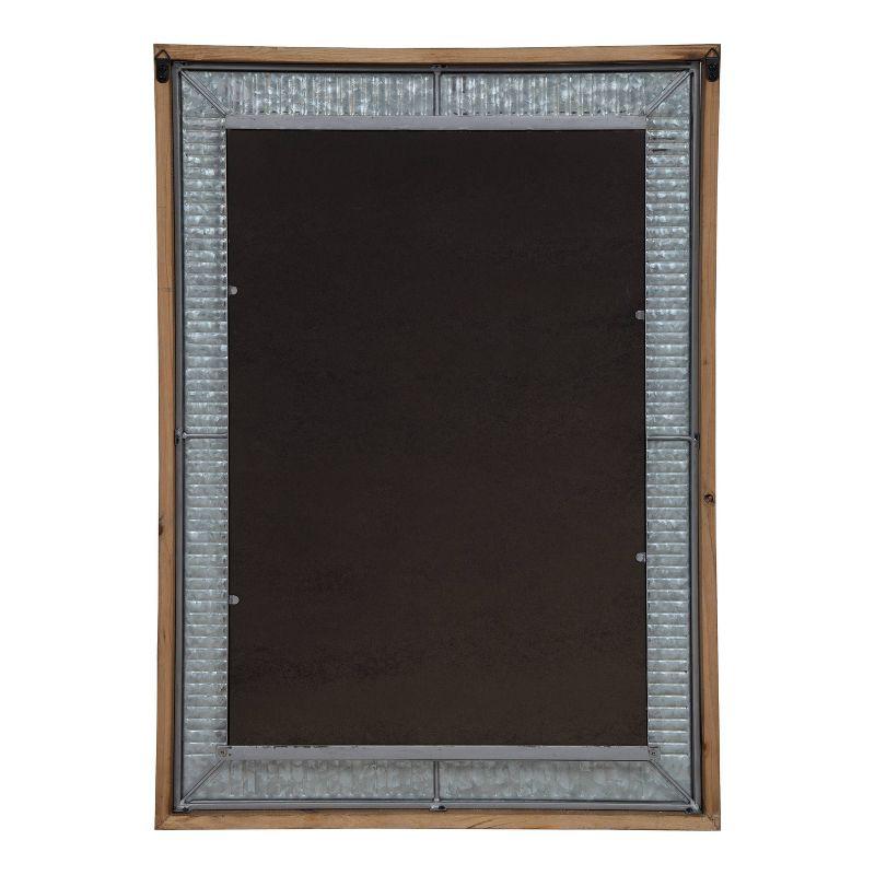 20" x 30" Rectangle Deely Wall Mirror Rustic Brown - Kate & Laurel All Things Decor