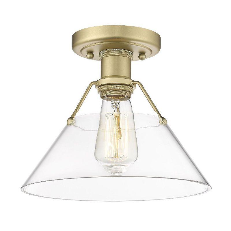 Golden Lighting Orwell 1-Light Flush Mount in Brushed Champagne Bronze with Clear Glass