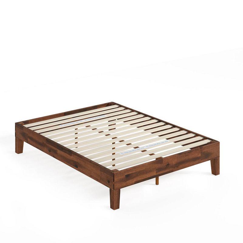 Full Marissa 12" Deluxe Wood Platform Bed Frame Brown - Zinus: Solid, No Box Spring Needed, Easy Setup