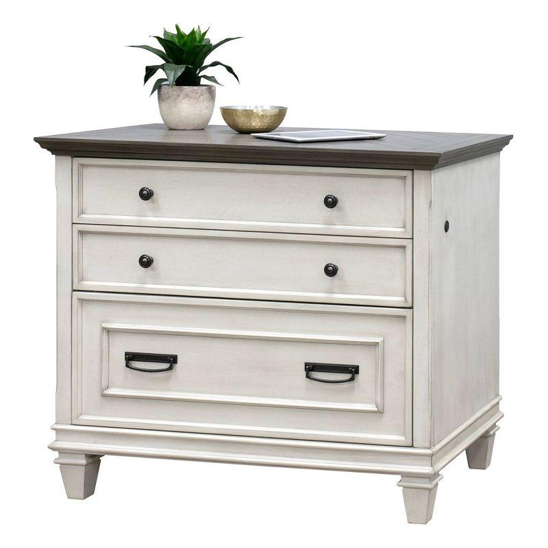 Hartford White and Gray 2-Drawer Lockable Lateral File Cabinet