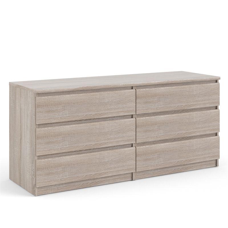 Wood Scottsdale 6 Drawer Double Dresser in Truffle Brown-Tvilum