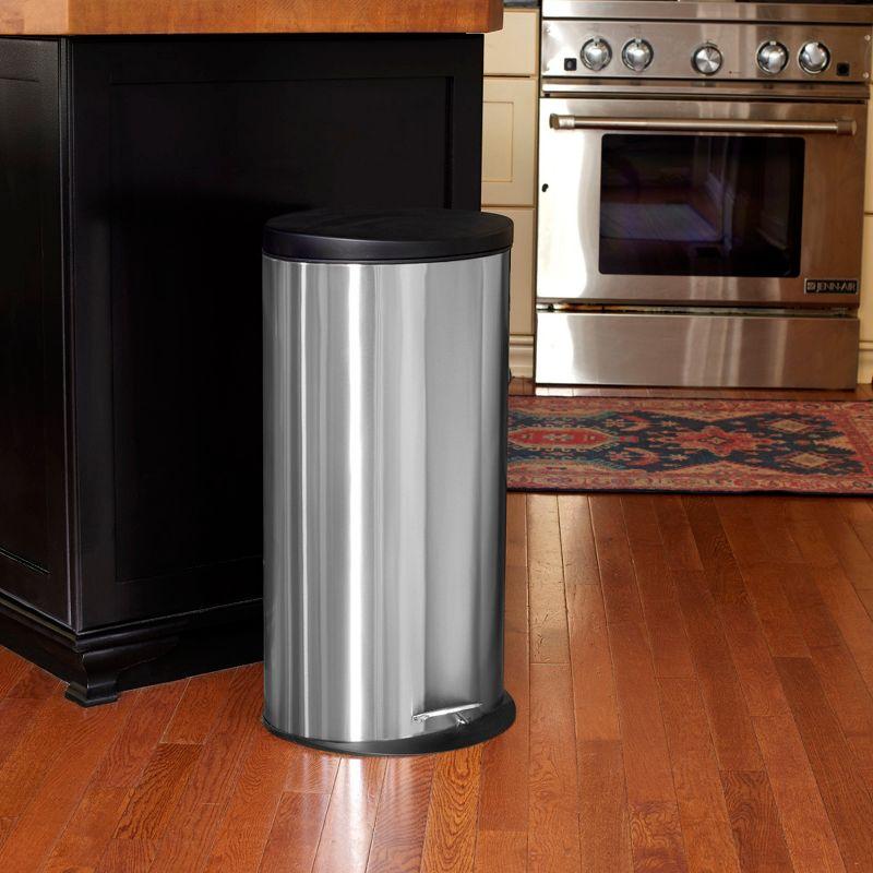 Savannah 30L Brushed Stainless Steel Step Trash Can