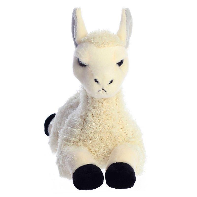 Aurora 12" White Plush Llama with Black Hooves