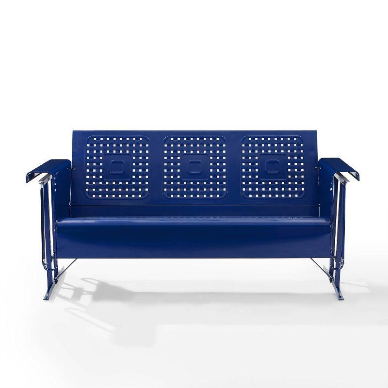 Bates Outdoor Metal Sofa Glider - Navy - Crosley: 3-Person Seating, UV-Resistant, Steel Frame Patio Sofas