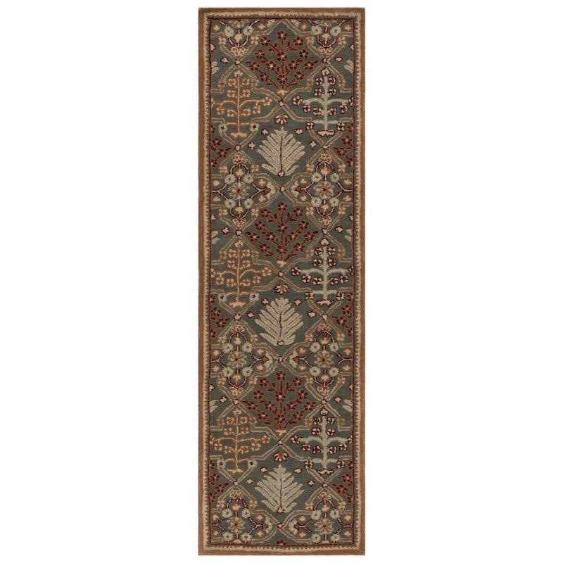 Antiquity AT613 Hand Tufted Area Rug - Light Blue/Gold - 2'3"x20' - Safavieh.