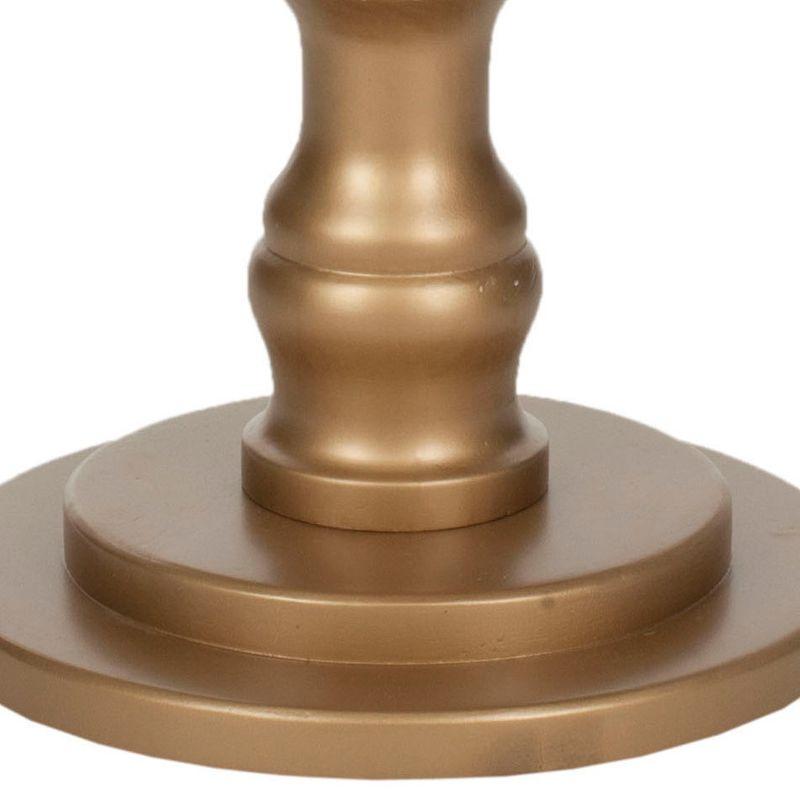 Greta Gold Round Wood Accent Table with Fluted Base