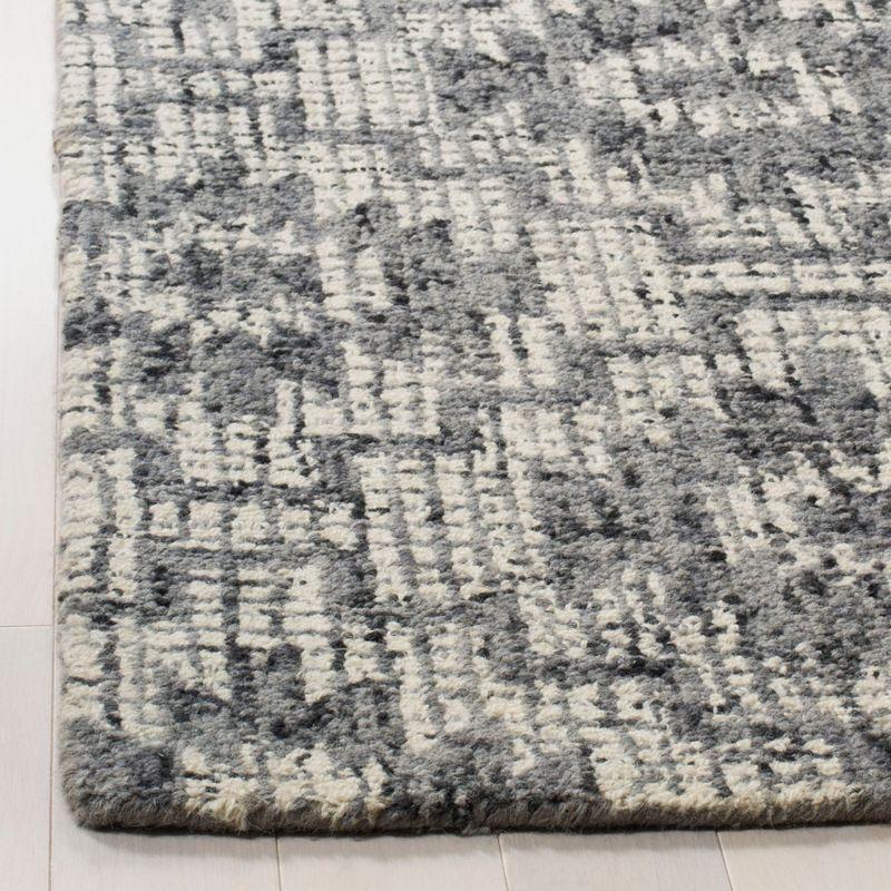 Ivory Abstract Hand-Tufted Wool Area Rug 8' x 10'