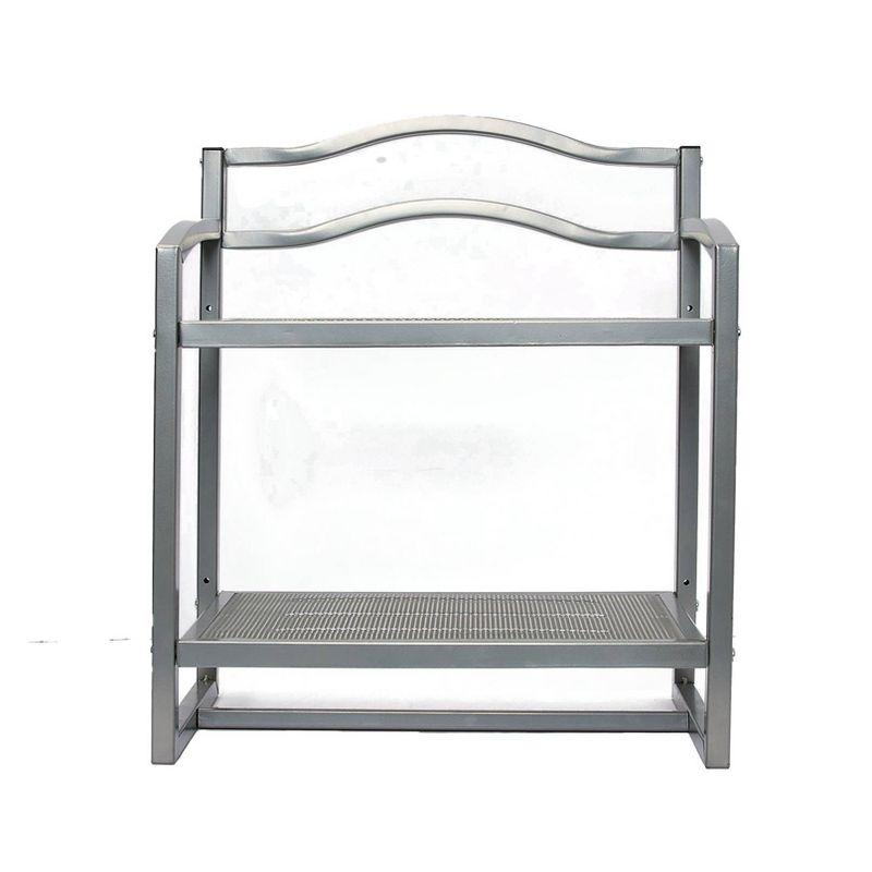 Household Essentials 2 Tier Metal Wall Mount Bathroom Storage Rack Silver