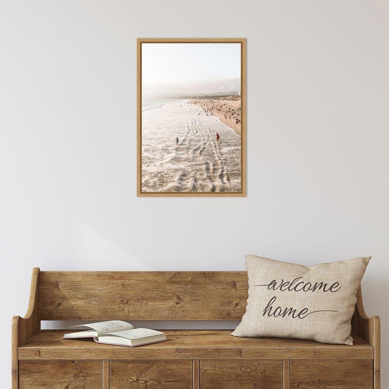 Amanti Art Santa Monica Beach by Henrike Schenk Framed Canvas Wall Art