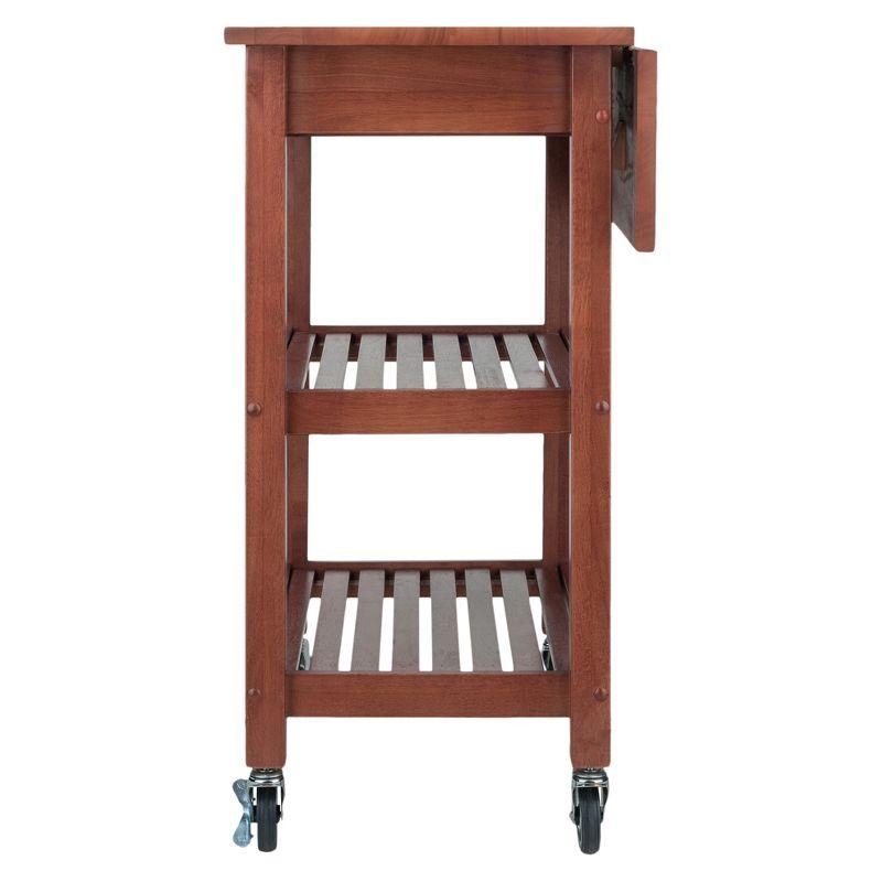 Jonathan Kitchen Cart Walnut - Winsome: Rolling Island with Storage, Wood Composite Surface