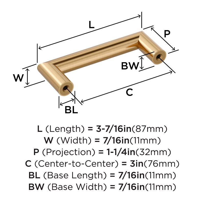 Champagne Bronze 3-inch Modern Industrial Bar Pull